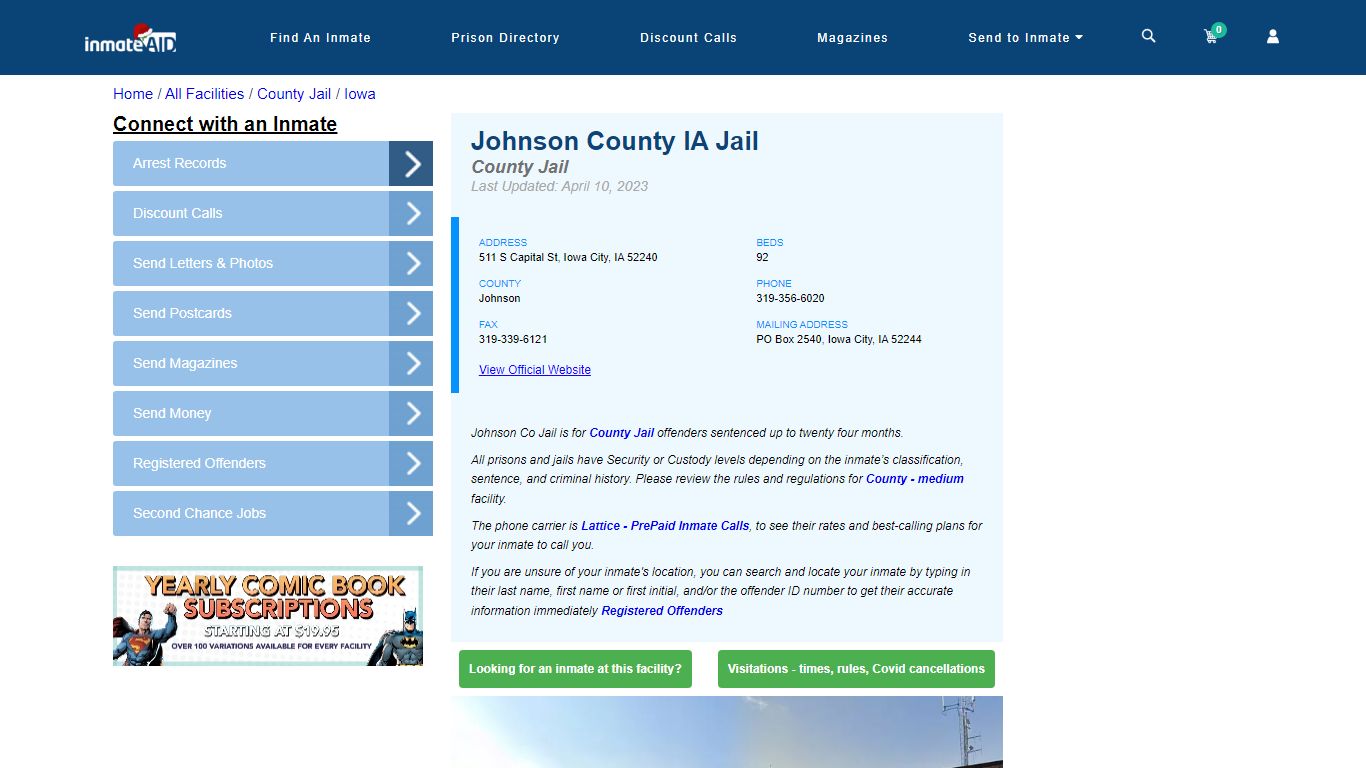 Johnson County IA Jail - Inmate Locator - Iowa City, IA